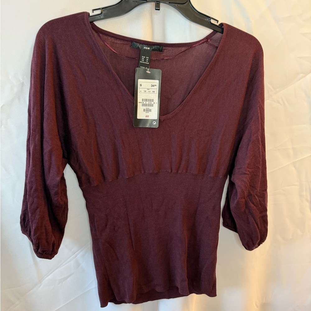 H&M Elegant Burgundy Women's Top